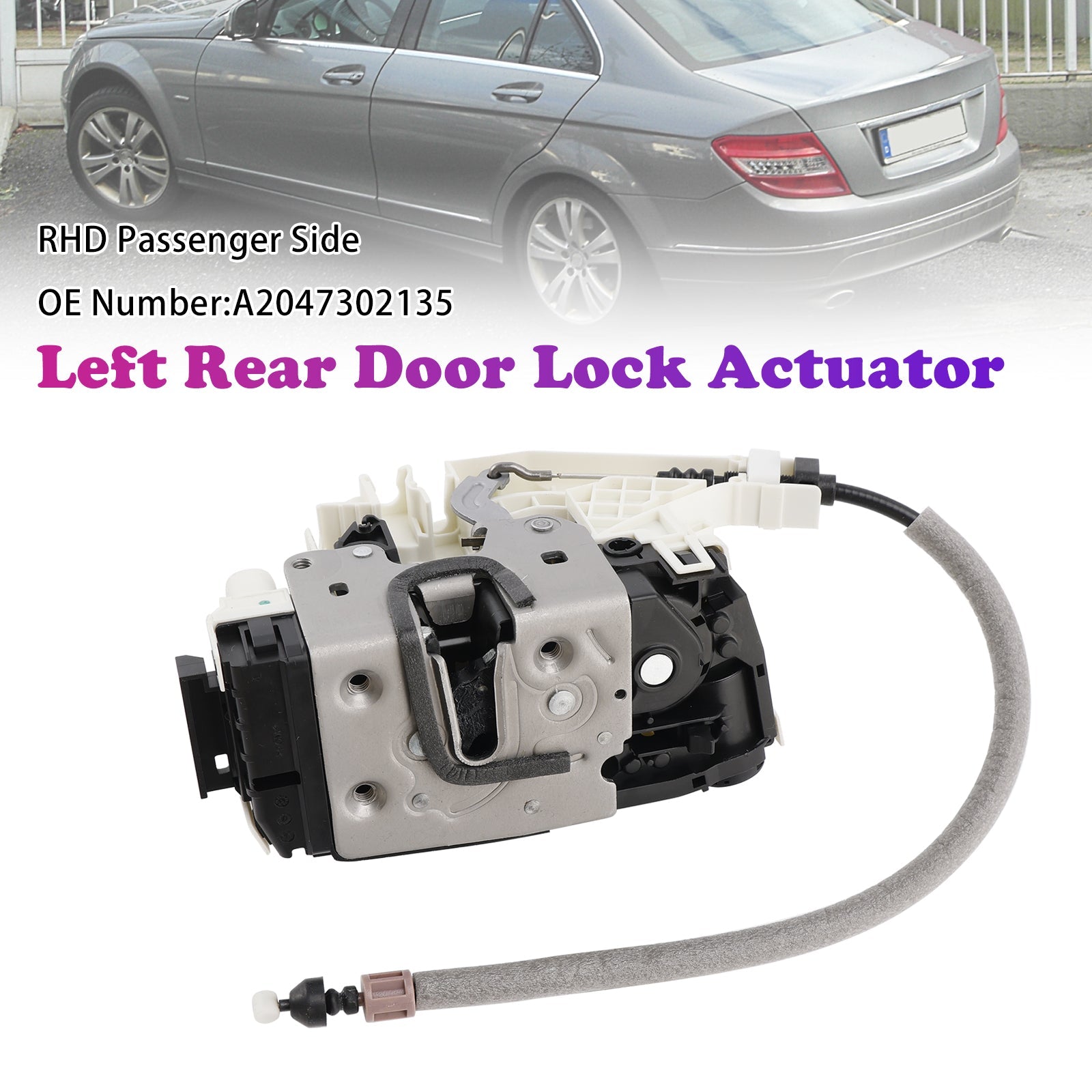 Actionneur de verrouillage de porte arrière gauche pour Mercedes Classe C W204 (2007-2011) A2047302135