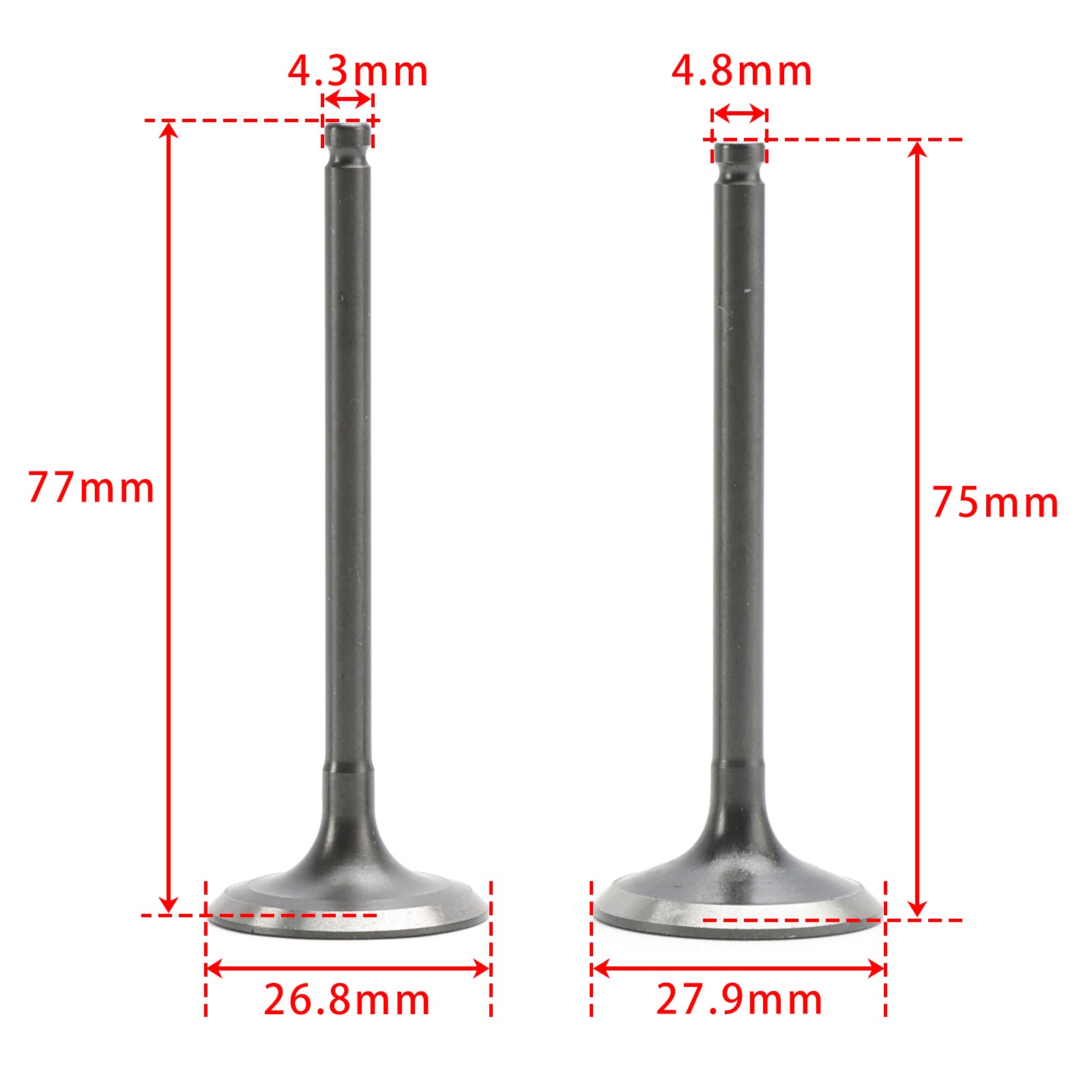 Soupapes d'admission et d'échappement avec joints pour Yamaha YFZ450X 2010-2011 5TA-12111-00 1WG-12118-00