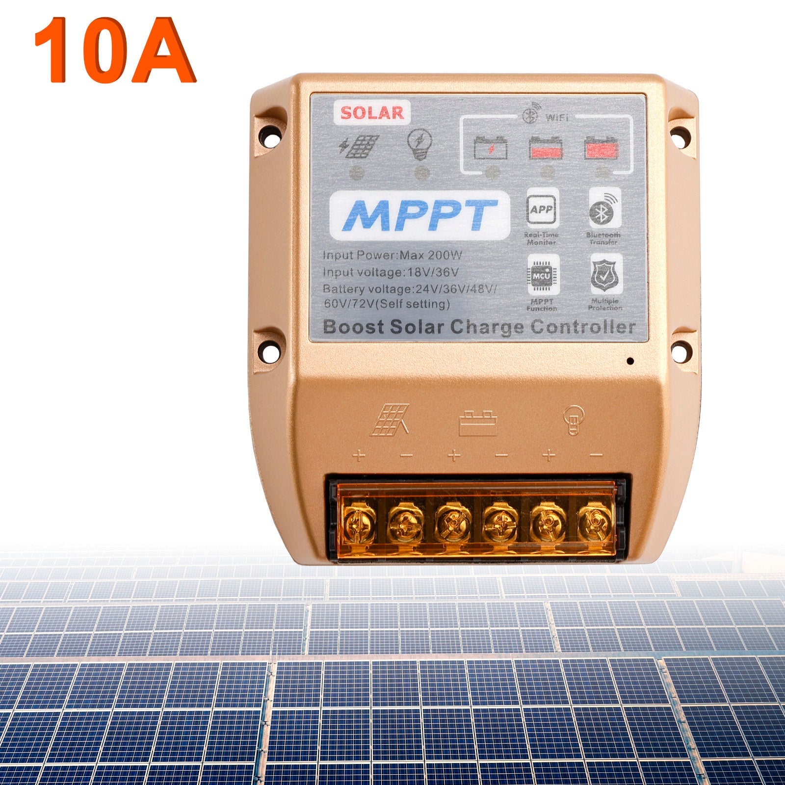 Contrôleur solaire MPPT Boost 10 A/20 A/30 A 24 V, 36 V, 48 V, 60 V, 72 V, application mobile, contrôle intelligent