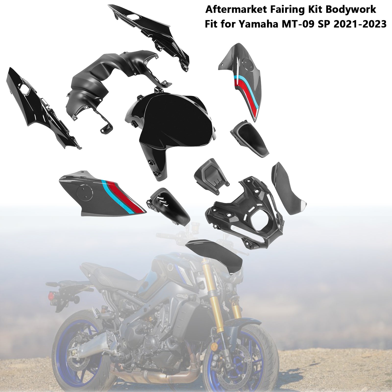 Kit de carénage de carrosserie ABS injection pour Yamaha MT-09 / MT-09 SP 2021-2023 02#