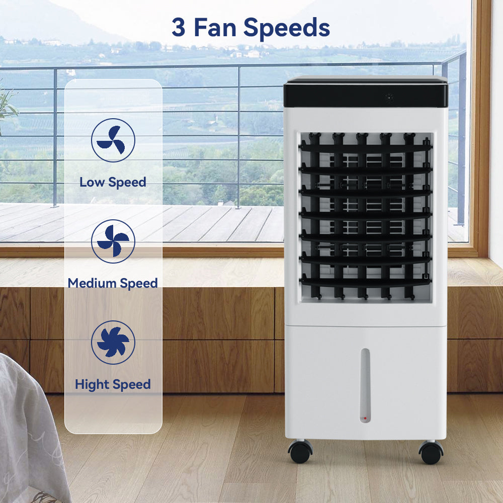 Air acondicionador evaporativo de 10 l 3 en 1 con un ventilador y un humidificador de control remoto