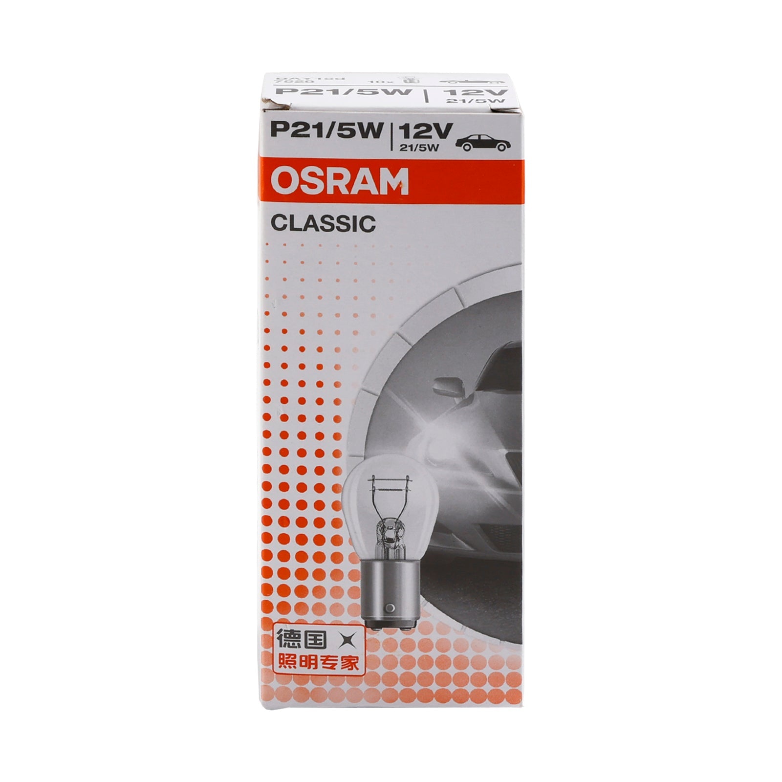 Lot de 10 ampoules tubulaires pour éclairage de voiture P21/5 W BAY15D 7528 12 V 21/5 W pour OSRAM