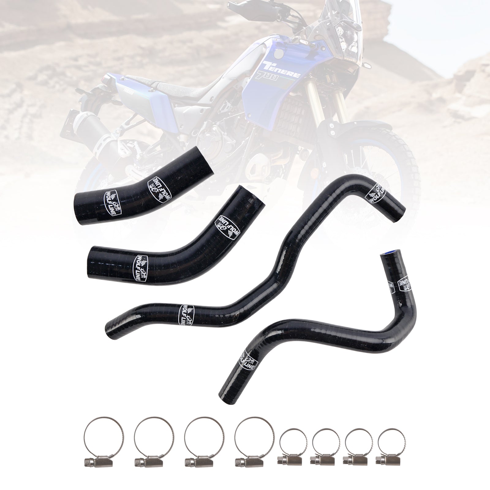 Siliconen koelslangset voor radiator Yamaha Tenere 700 2019-2024
