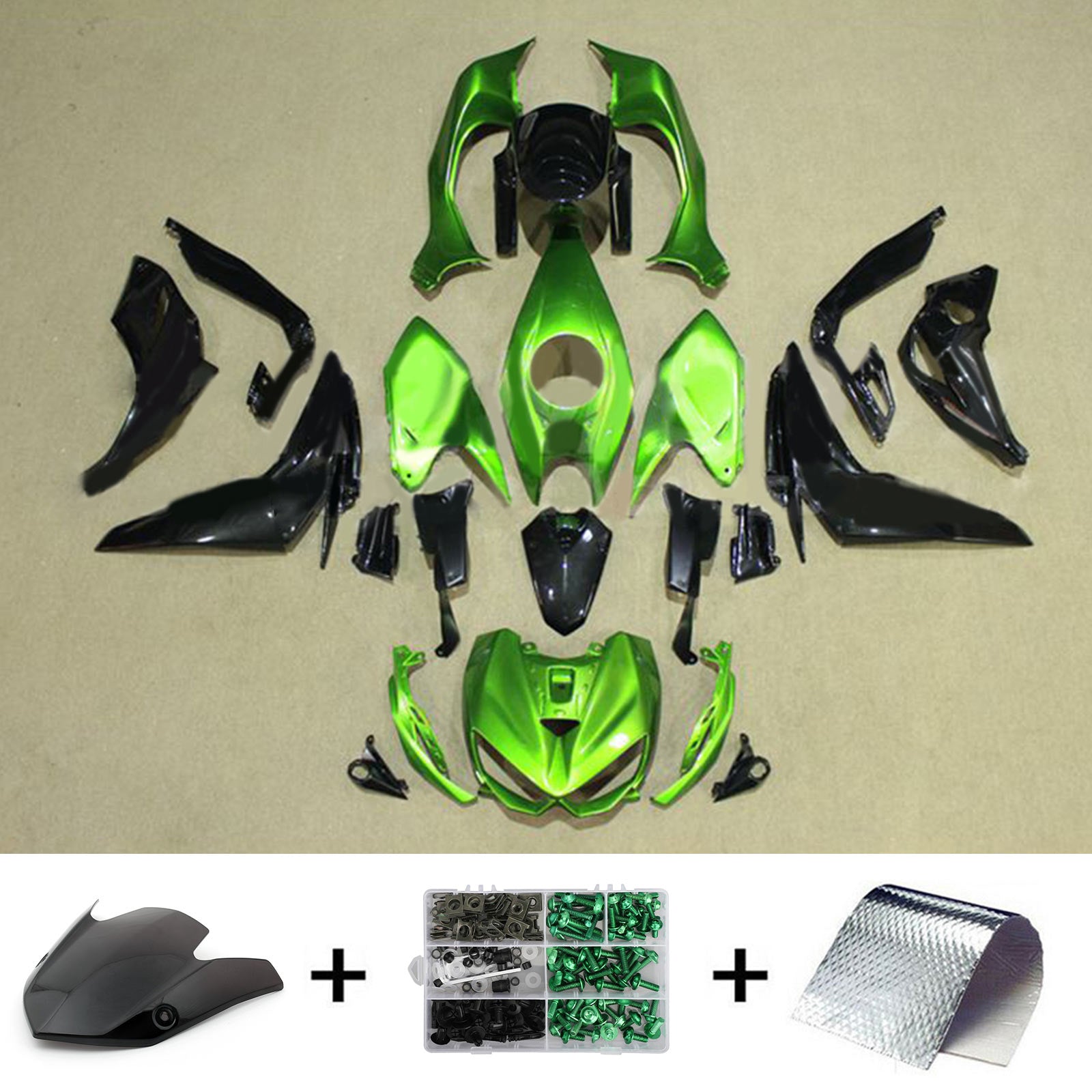 Kit de carénage en plastique ABS injecté compatible avec Kawasaki Z1000 2014-2017