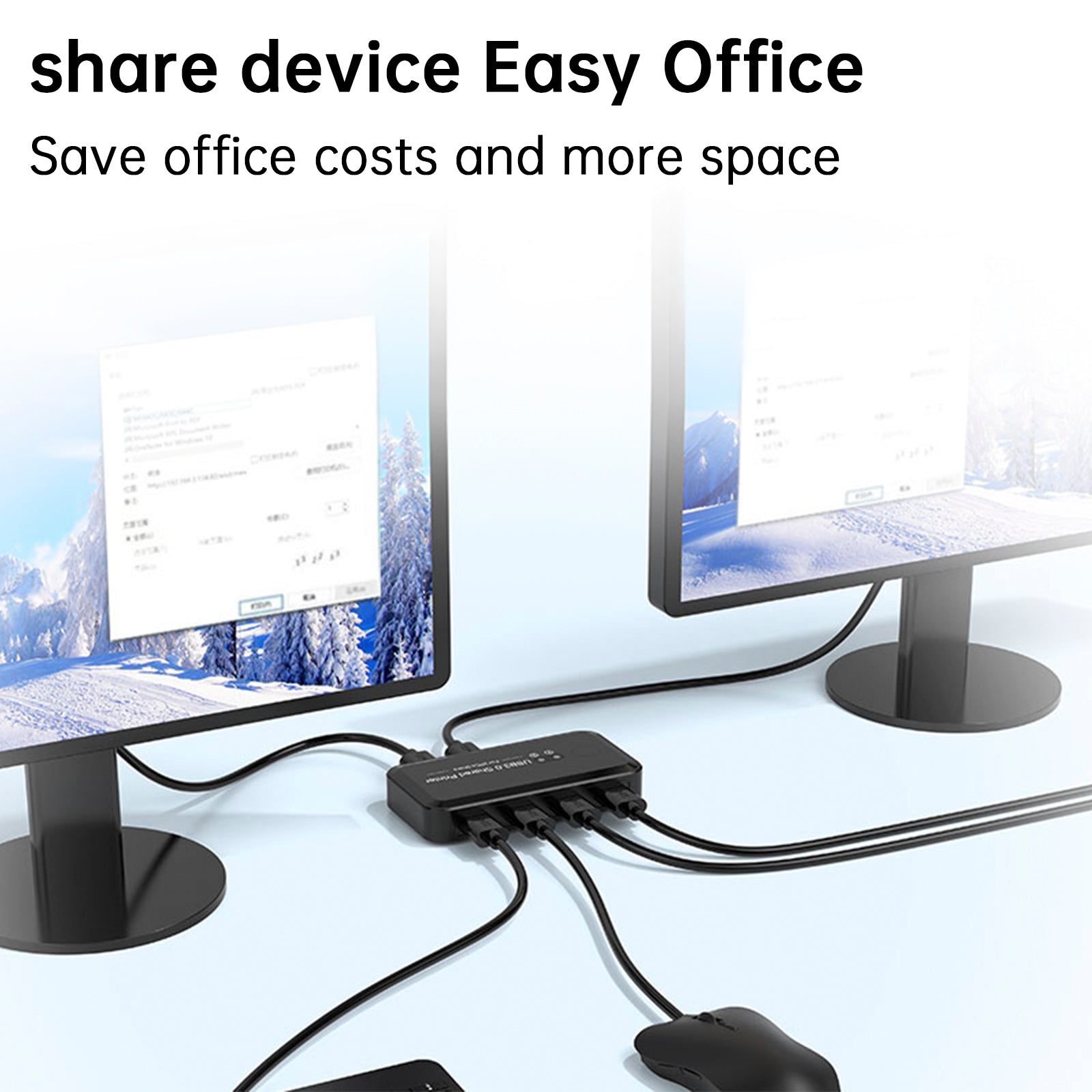 USB 3.0-switch 2 in 4 uit deelapparaat'printer Twee computers delen