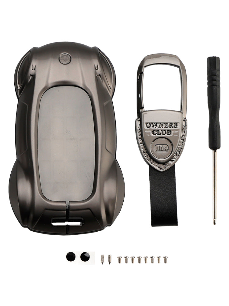Harmaa nahkainen sinkkiseos auton avainkotelon suojus malleihin Lexus ES260h/RX350h/LS500h
