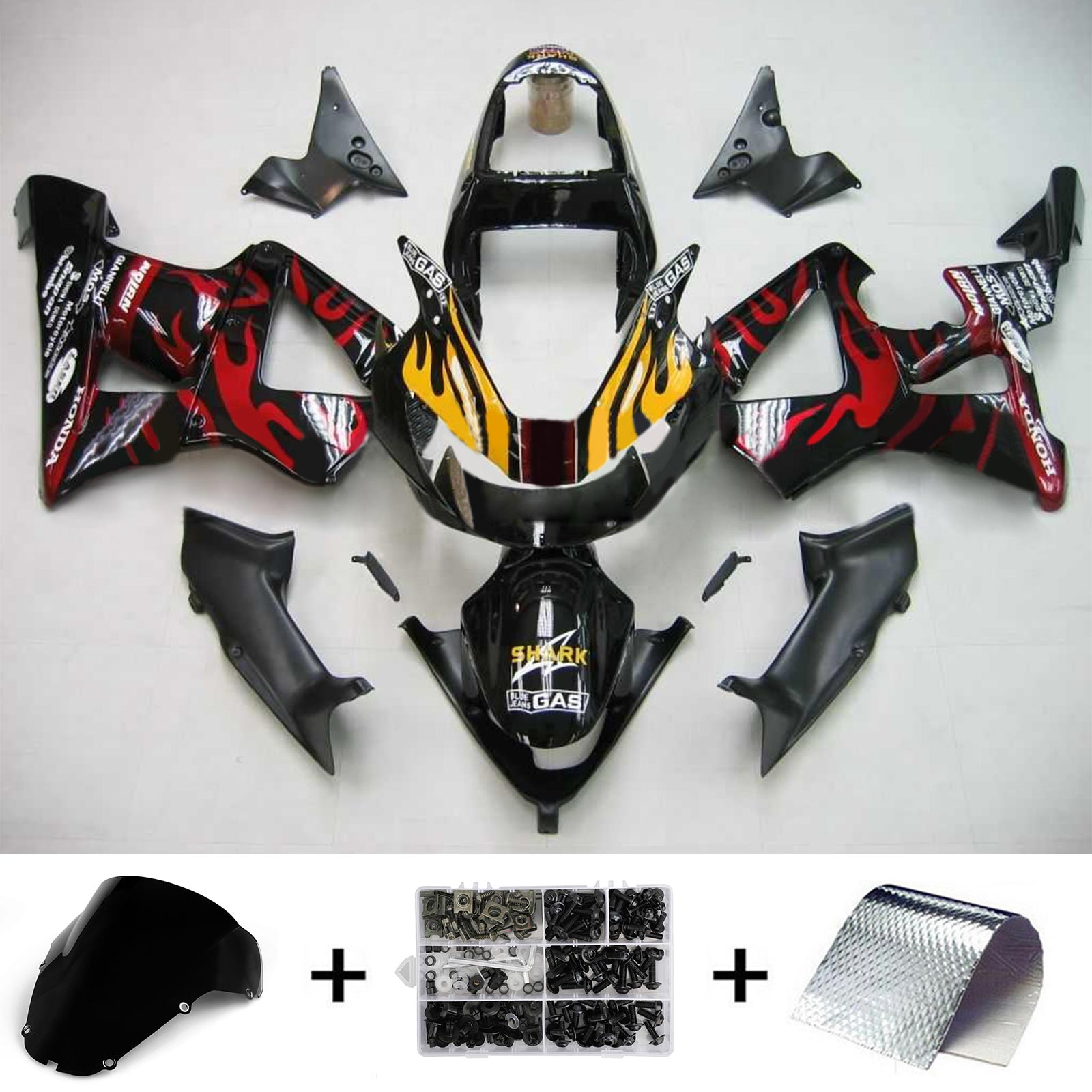 2000-2001 Honda CBR929RR Kit de carénage d'injection Bodywork Abs en plastique