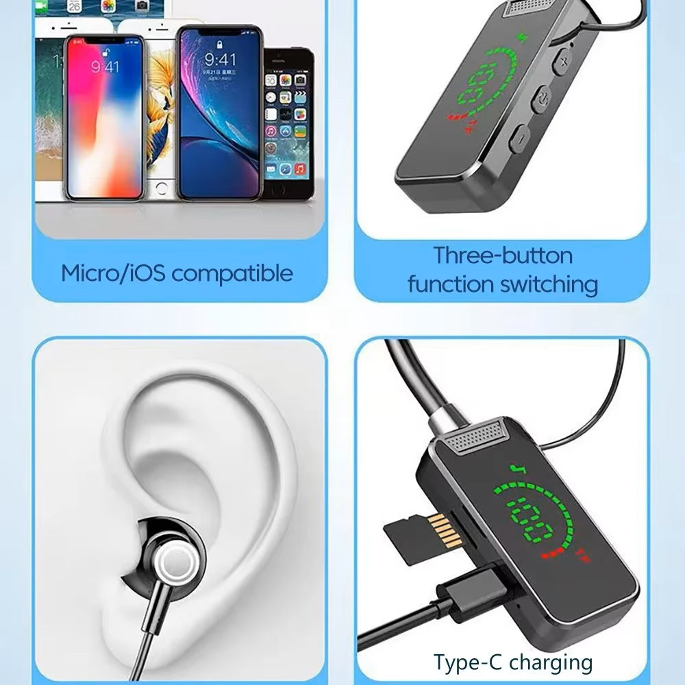 Casque Bluetooth 5.3 avec écran numérique intelligent pour jeux, chant en direct et retour haptique