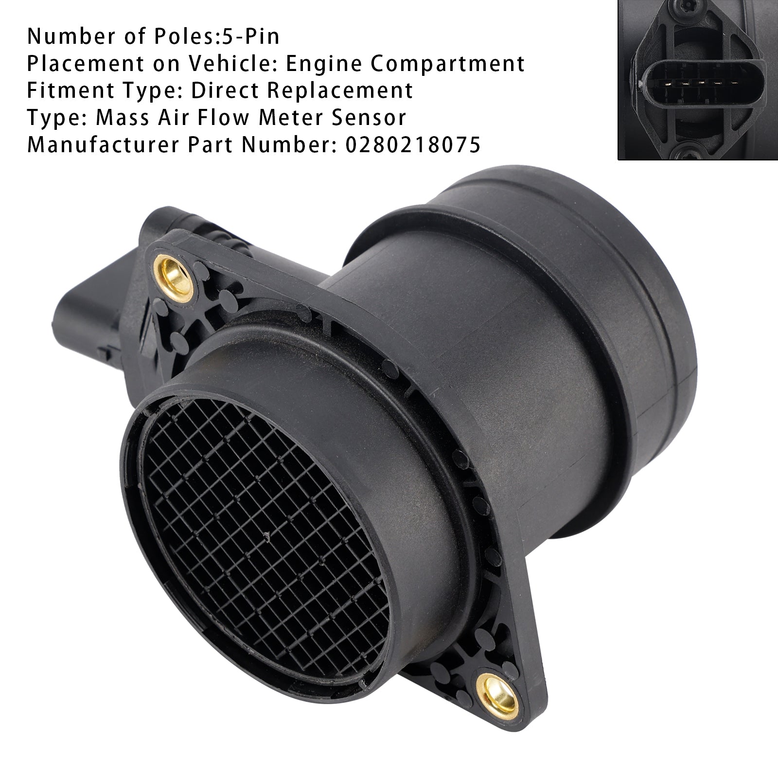 Sensore del misuratore di portata d'massa d'aria per BMW E46 316i E81 E87 116i E90 E92 316i 0280218075