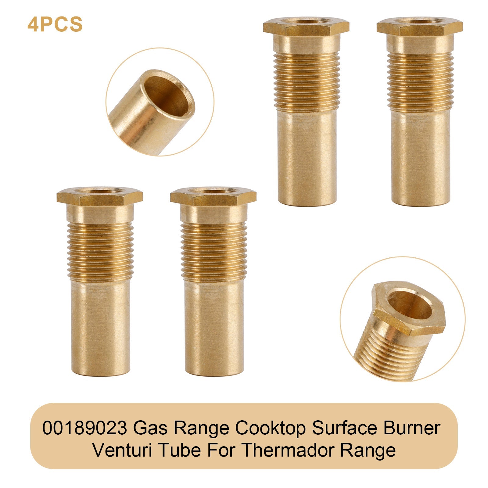 00189023 Tubo Venturi per bruciatore di superficie del piano cottura a gas Thermador (4 pezzi)