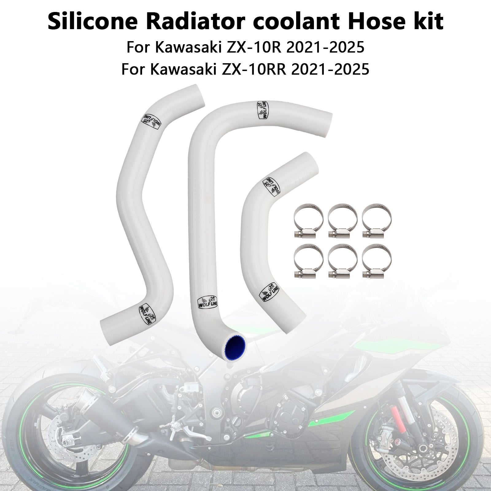 Durite de refroidissement en silicone pour radiateur Kawasaki ZX10R ZX-10RR (2021-2025)