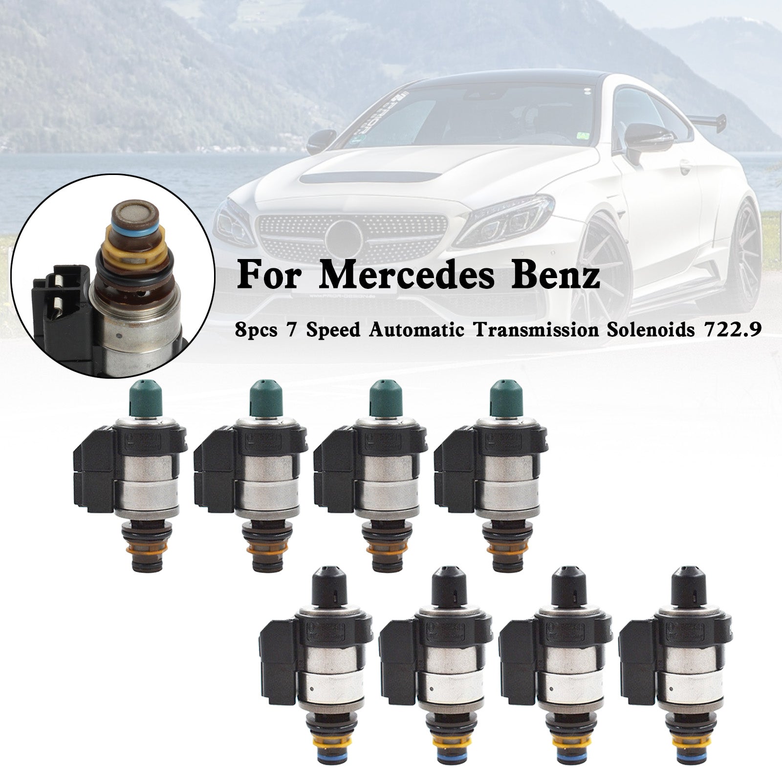 Solenoidi per cambio automatico Mercedes 722.9 - Set da 8 pezzi - Compatibili con il codice produttore 722.9 - Modelli Classe S W221