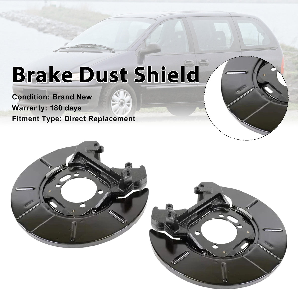2PCS Rear Disc Brake Dust Shield Set 05073641AA Pour Chrysler Voyager 2001-2010