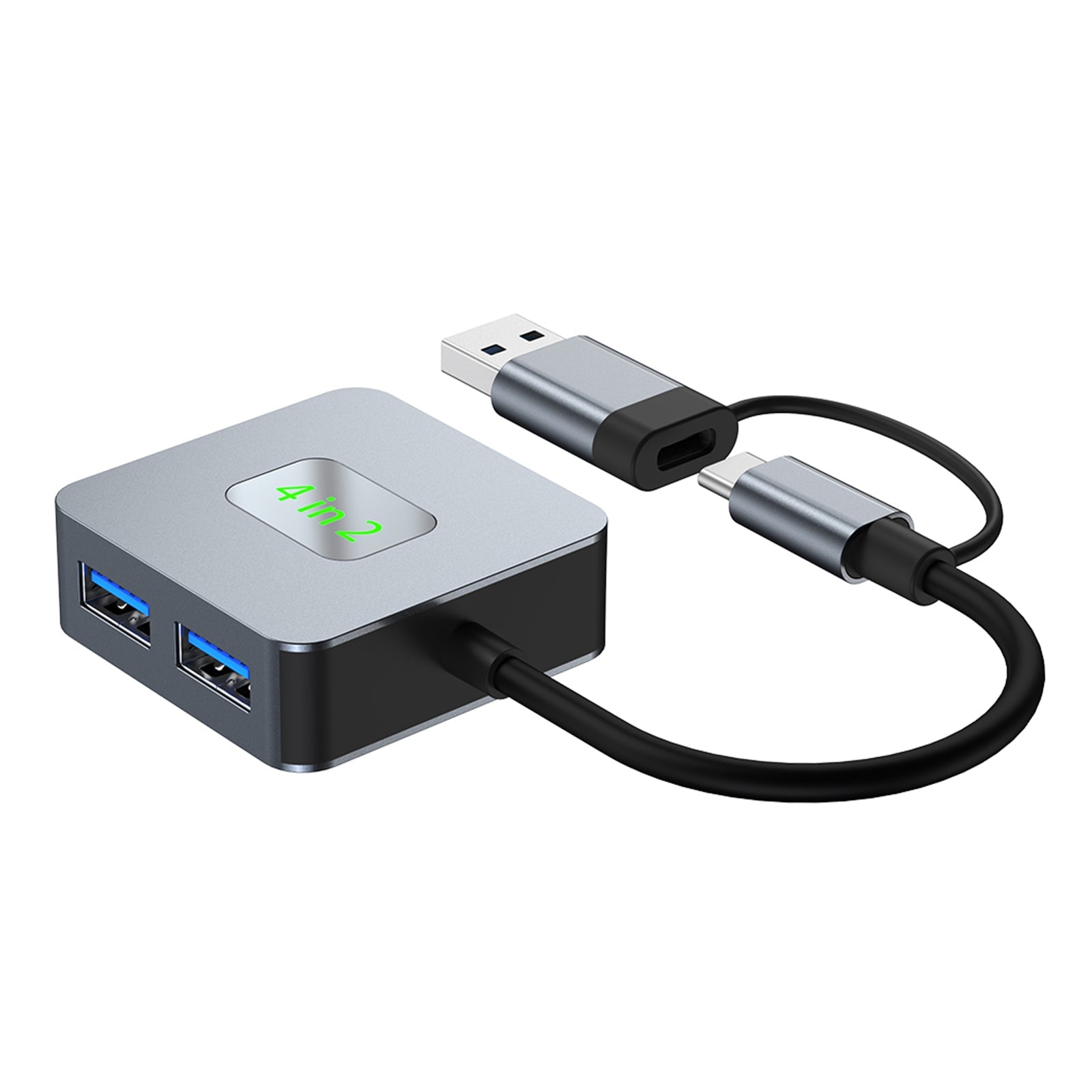 4 in 2 Type-C + USB naar USB3.2*4 Interface Hub-adapter voor MacBook iPad 15