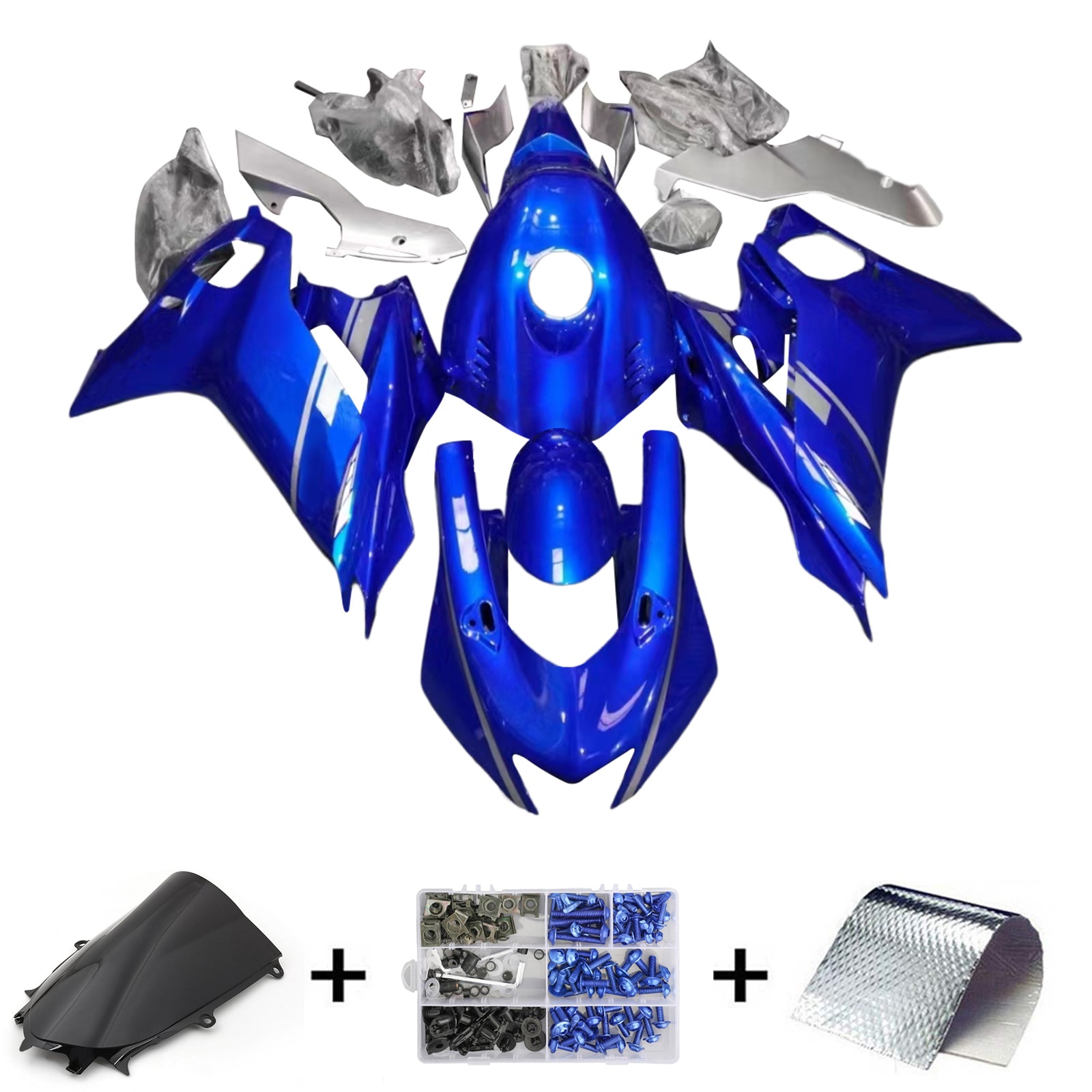 Kit de carénage en plastique ABS injecté compatible avec Yamaha YZF-R6 2017-2023