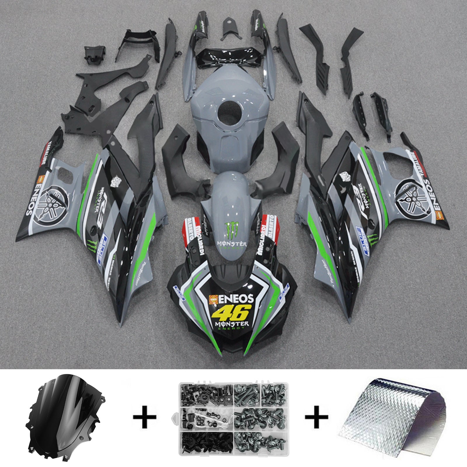 Kit de carénage d'injection Yamaha YZF-R3 R25 2019-2021, carrosserie en plastique ABS