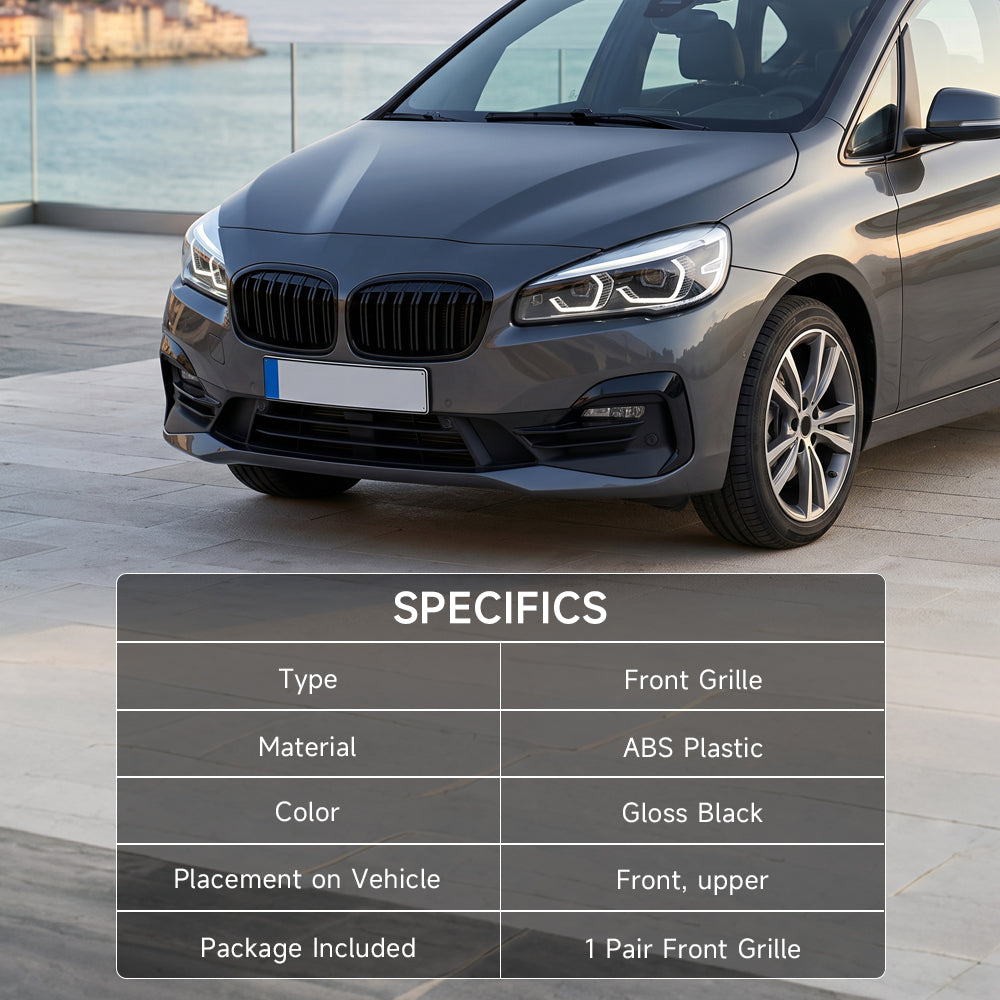 Glanzend zwart frontrooster voor BMW 2-serie Gran Tourer F45 F46 2015-2018