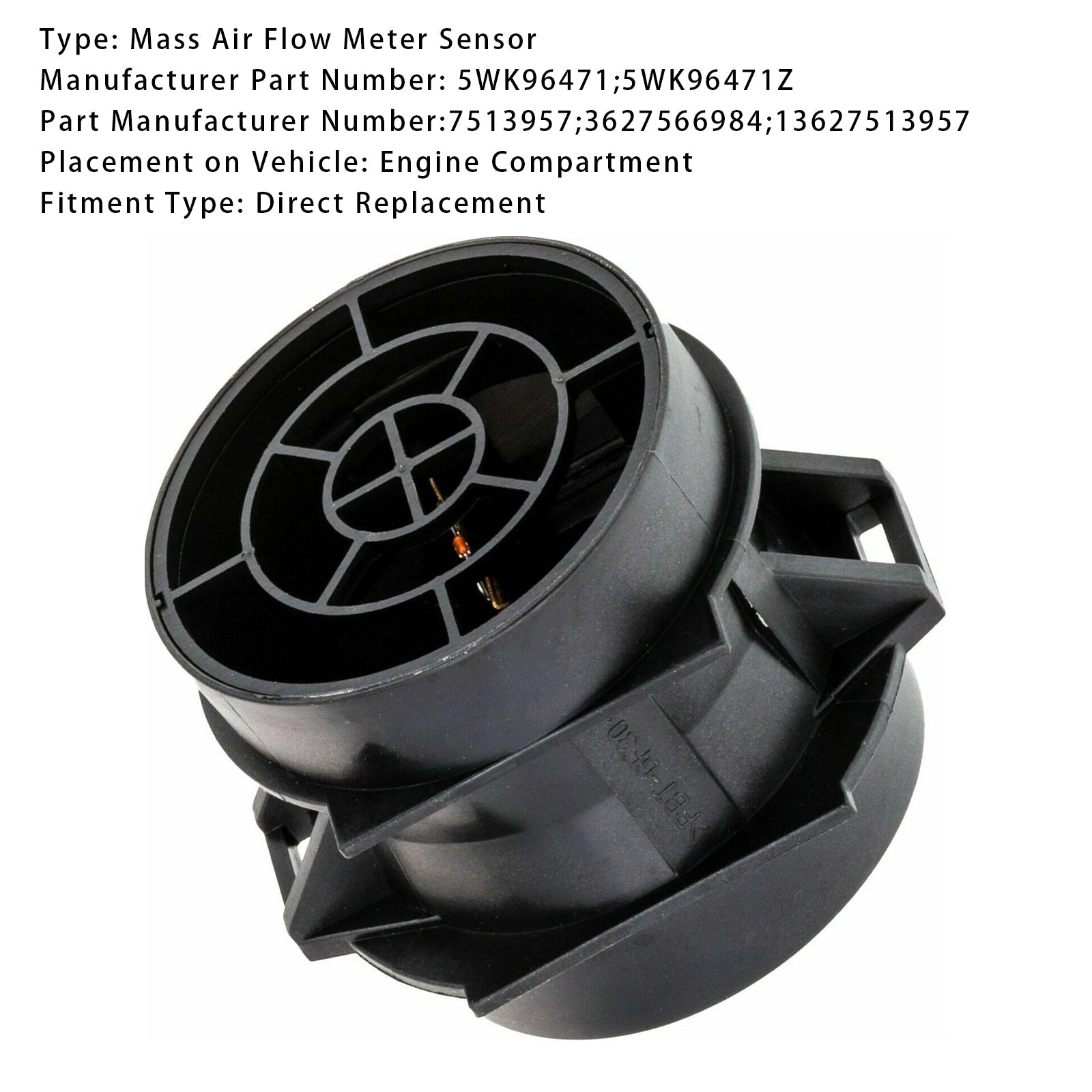 Senzor merilnika pretoka d'zračna masa za BMW serije 3 E46 E83 E85 X3 Z4 325i 325Ci 5WK96471