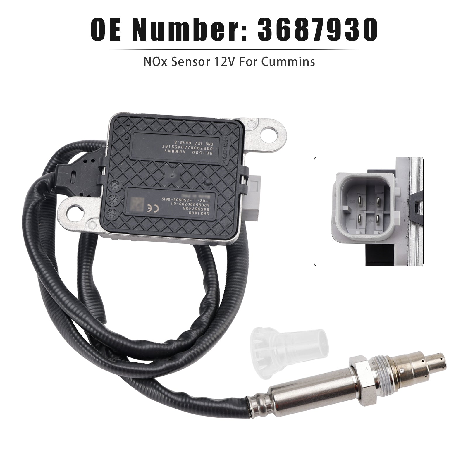 Sensor'oxide d'stikstof NOx 12V 3687930 voor Cummins 11.9L en 15L ISX15 motoren (2013-2018)