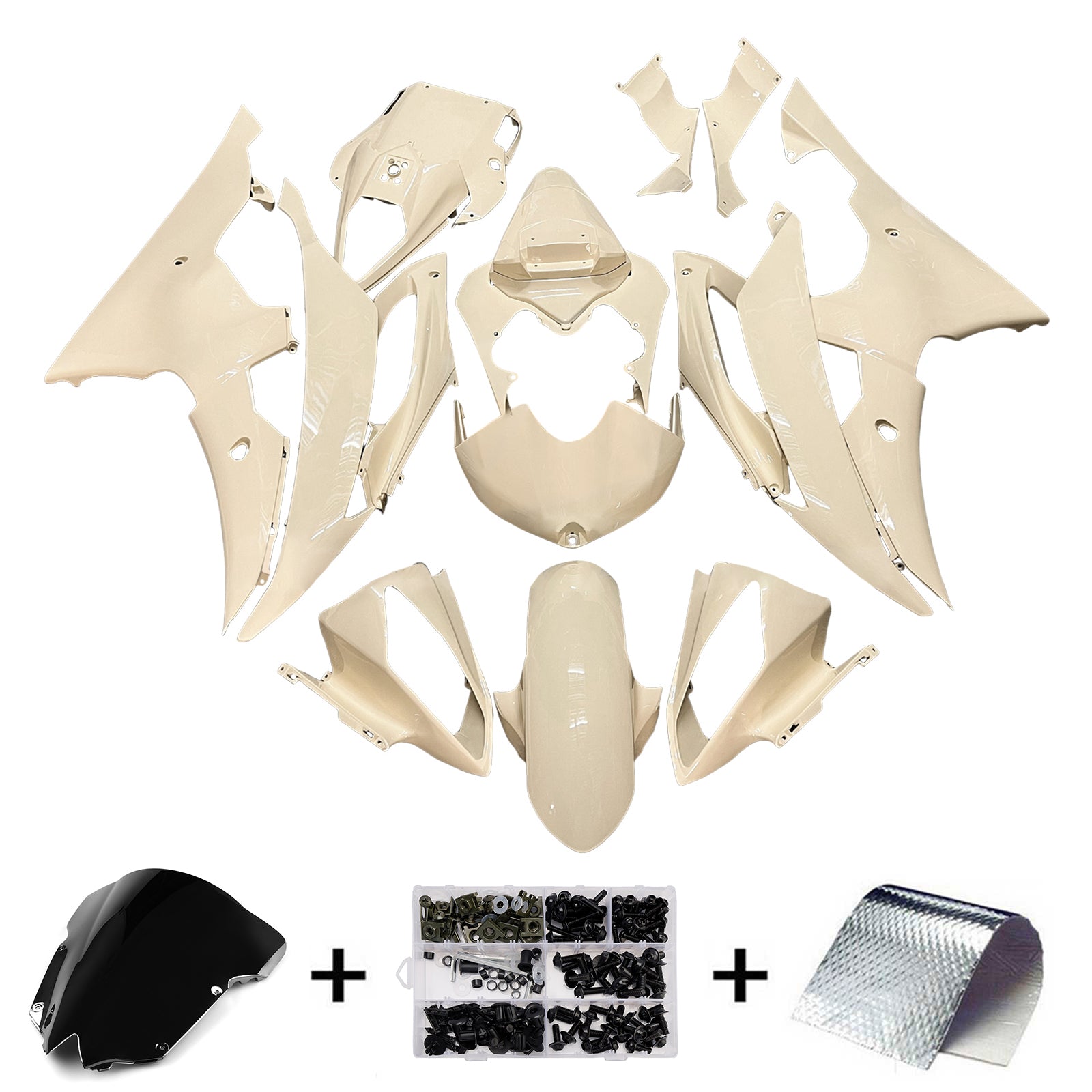 Kit de carenado inyectado de plástico ABS para Yamaha YZFR6 YZF-R6 2008-2016