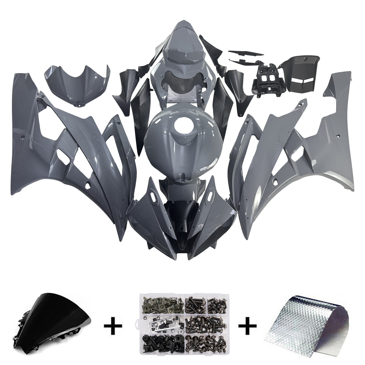 Kit de carénage injecté en plastique ABS pour Yamaha YZFR6 YZF-R6 2006-2007