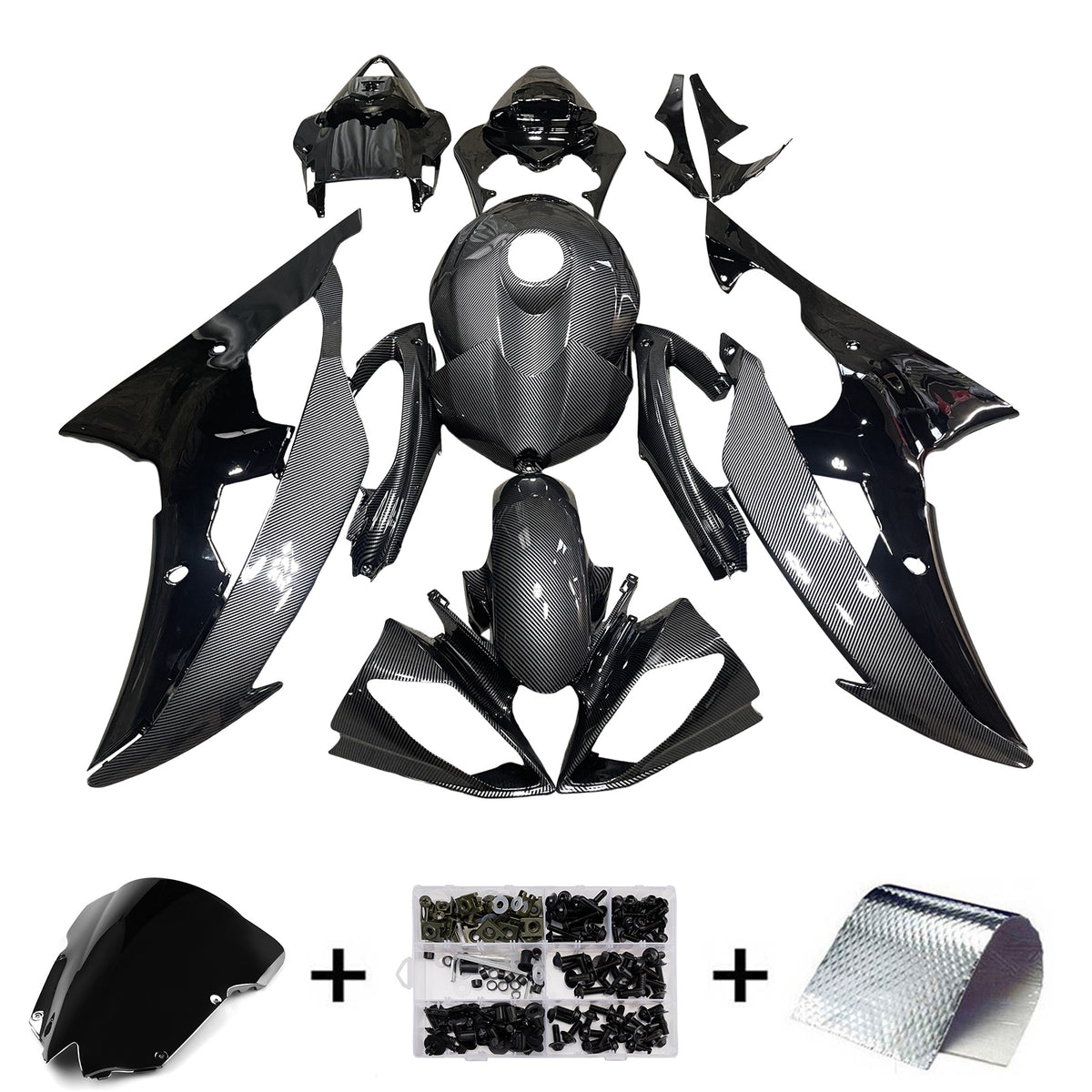 Kit de carénage injecté en plastique ABS pour Yamaha YZFR6 YZF-R6 2008-2016
