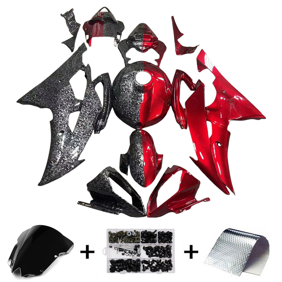 Kit de carénage injecté en plastique ABS pour Yamaha YZFR6 YZF-R6 2008-2016