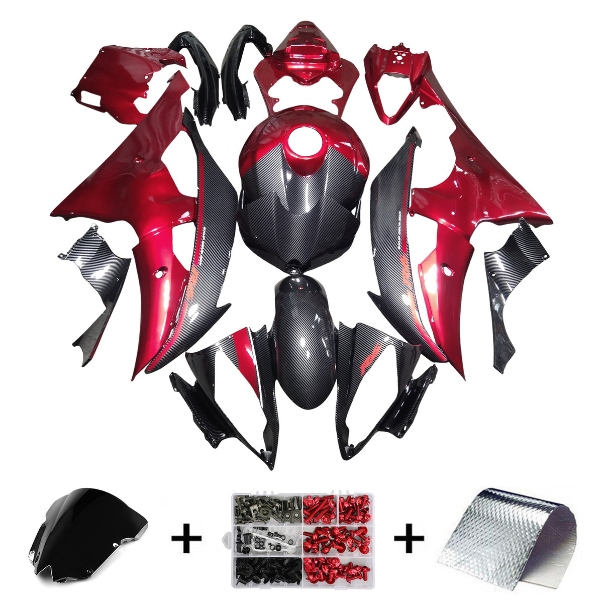 Kit de carénage injecté en plastique ABS pour Yamaha YZFR6 YZF-R6 2008-2016