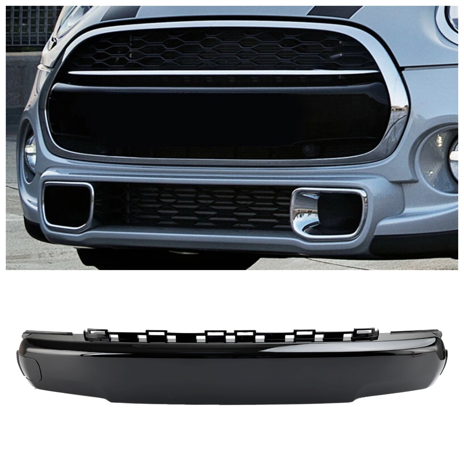 Couvercle de plaque d'immatriculation avant MINI Cabrio F57 Cooper S 2015 – 2021, noir brillant 51117337791