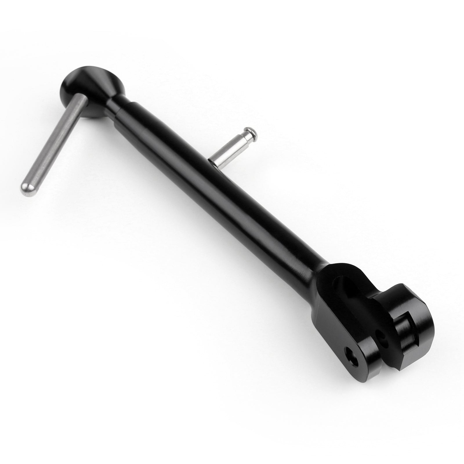 Cavalletto laterale regolabile in alluminio CNC nero per Yamaha YZF R25 R3 MT-03 2015-2016
