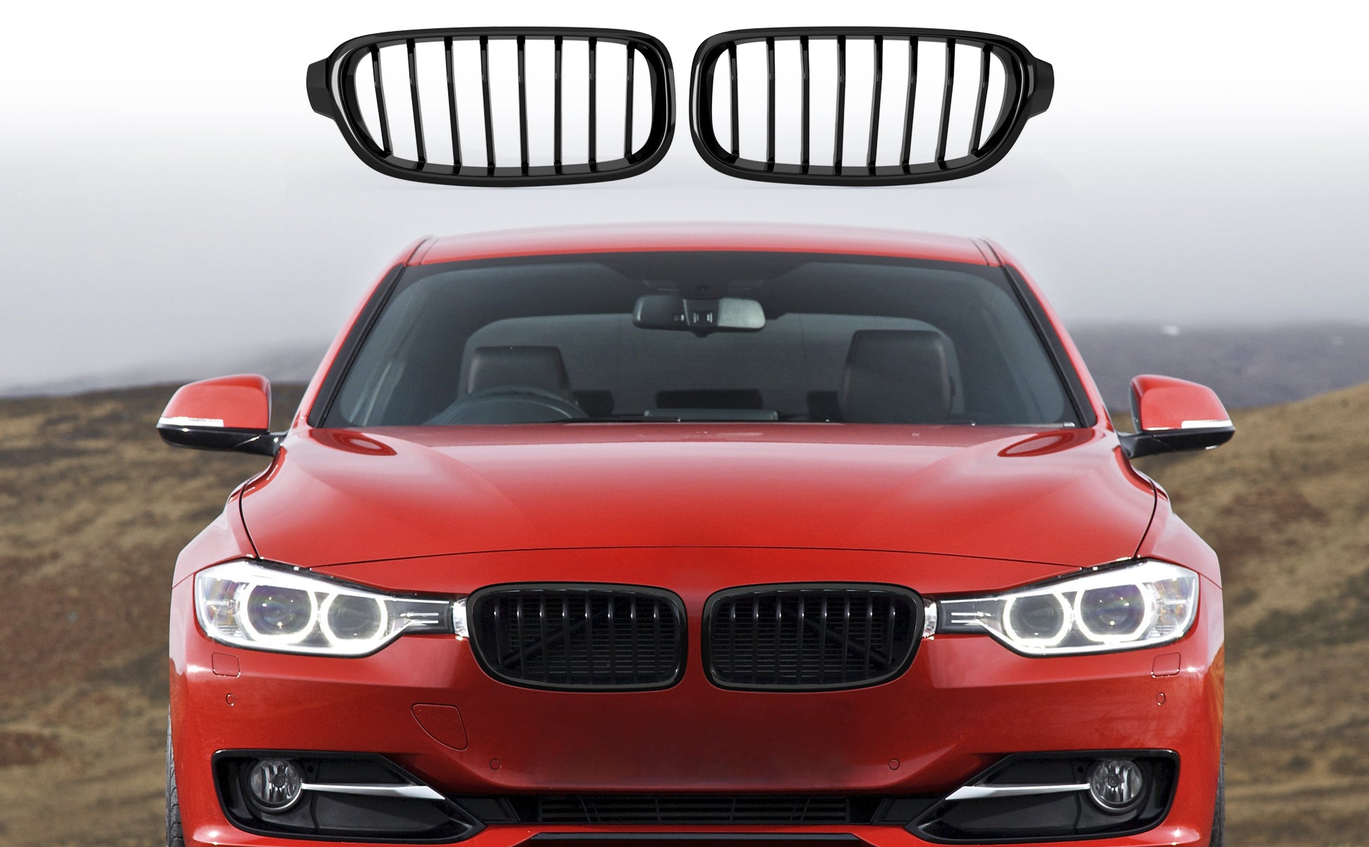BMW 3 Series F30/F31/F35 (2012-2019) Gloss Black Front Kidney Grill