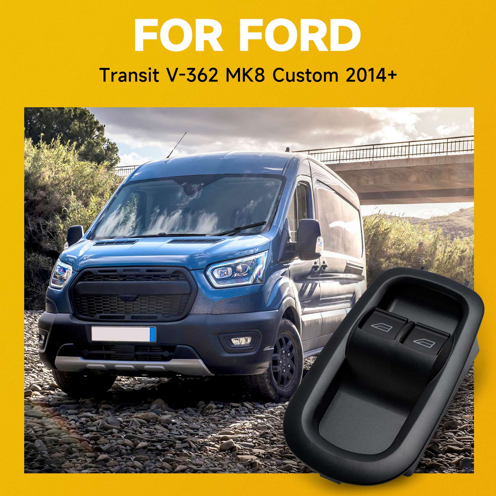 Ford Transit MK8 Custom 2014+ 1791339 Interrupteur double fenêtre pour porte latérale conducteur