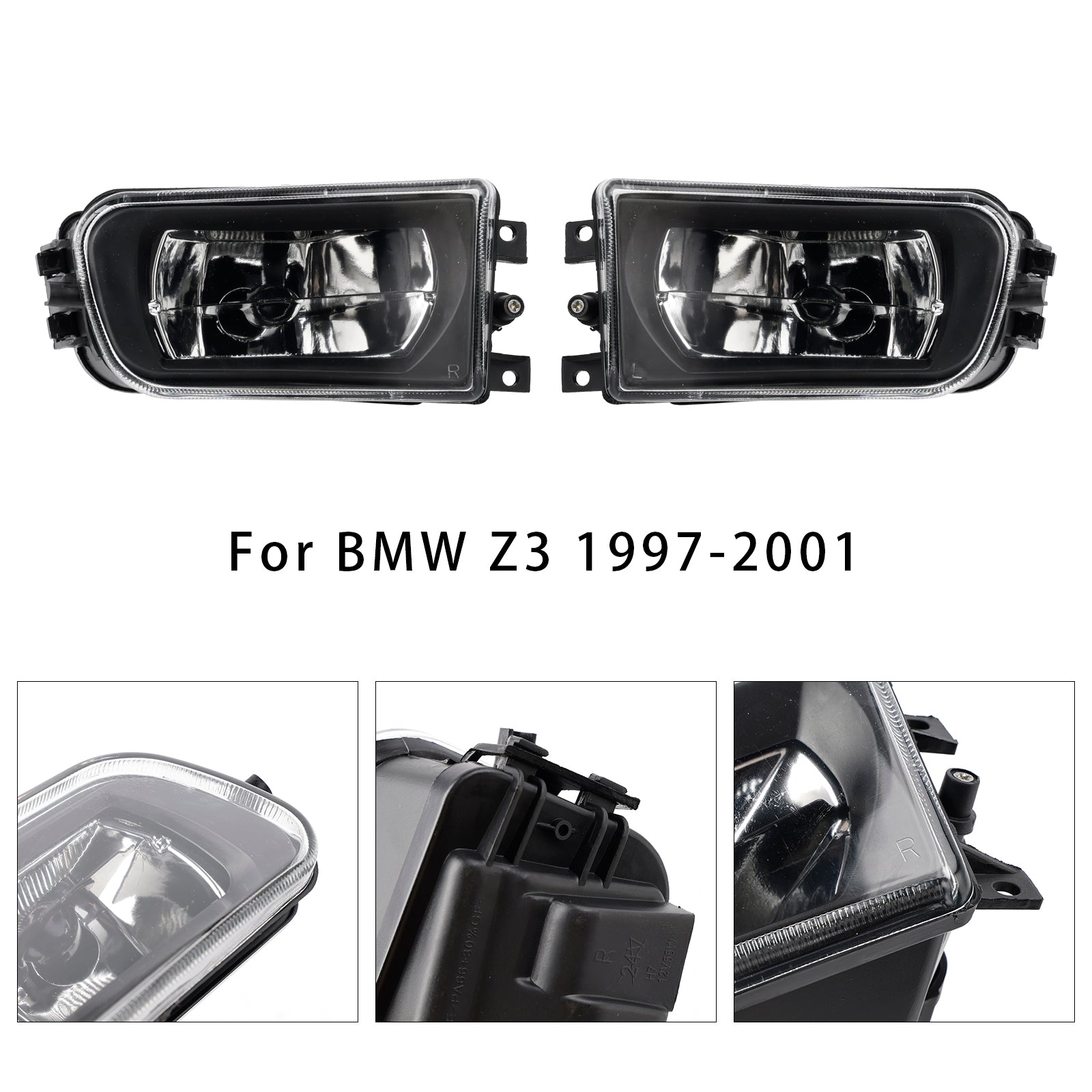 Paire de coques de phares antibrouillard pour pare-chocs avant, pour BMW E39 Série 5 (1995-1998)