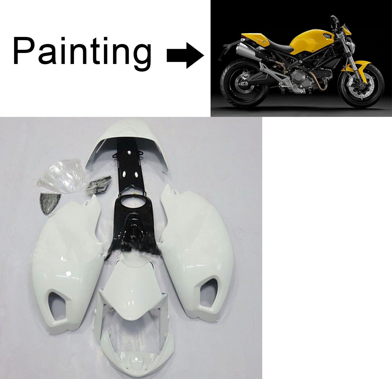 Injection carénage kit carrosserie pour Ducati Monster 696 796 1100 S EVO toutes les annees