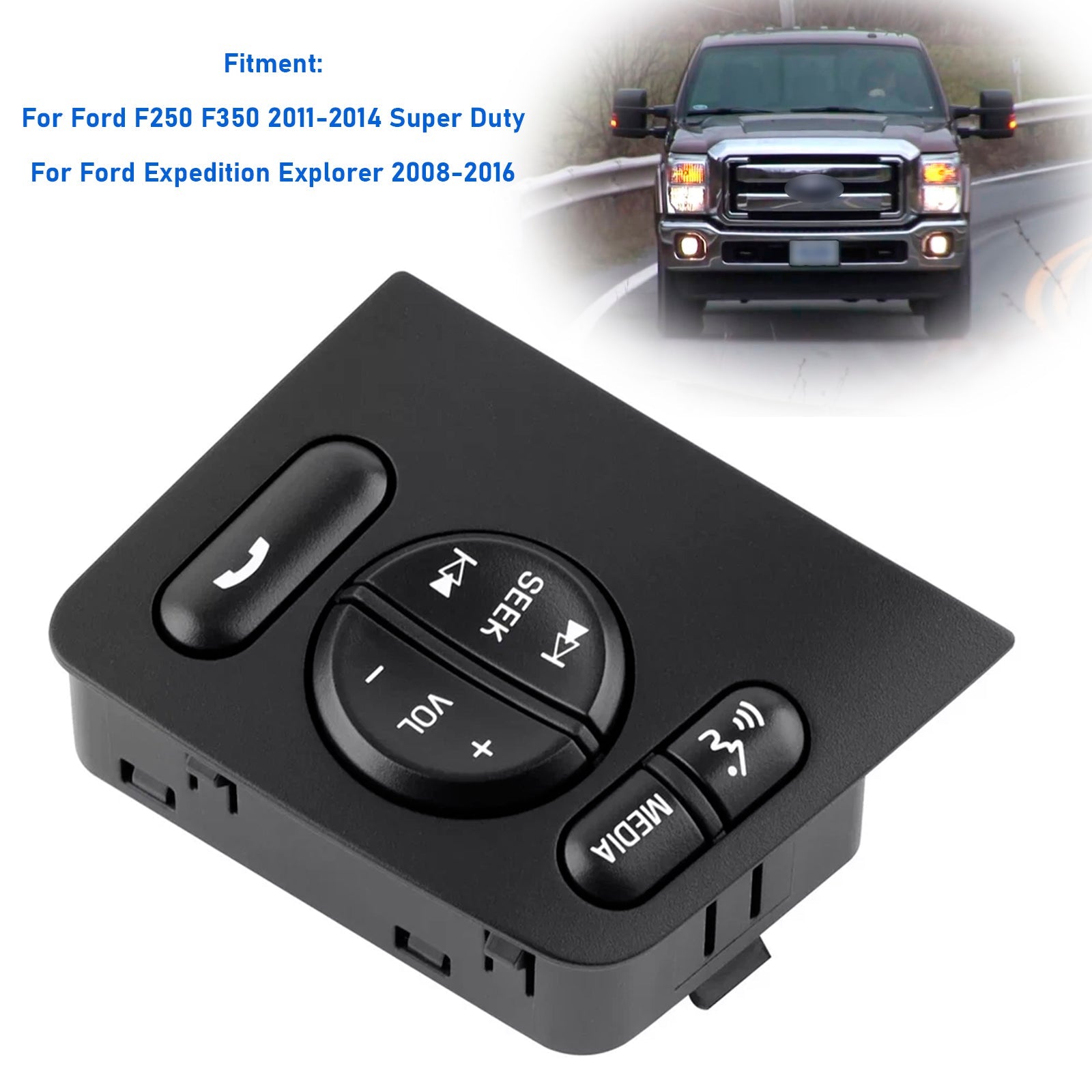 Bouton de commande multimédia au volant DC3T9E740BAW pour Ford F250 F350 Super Duty