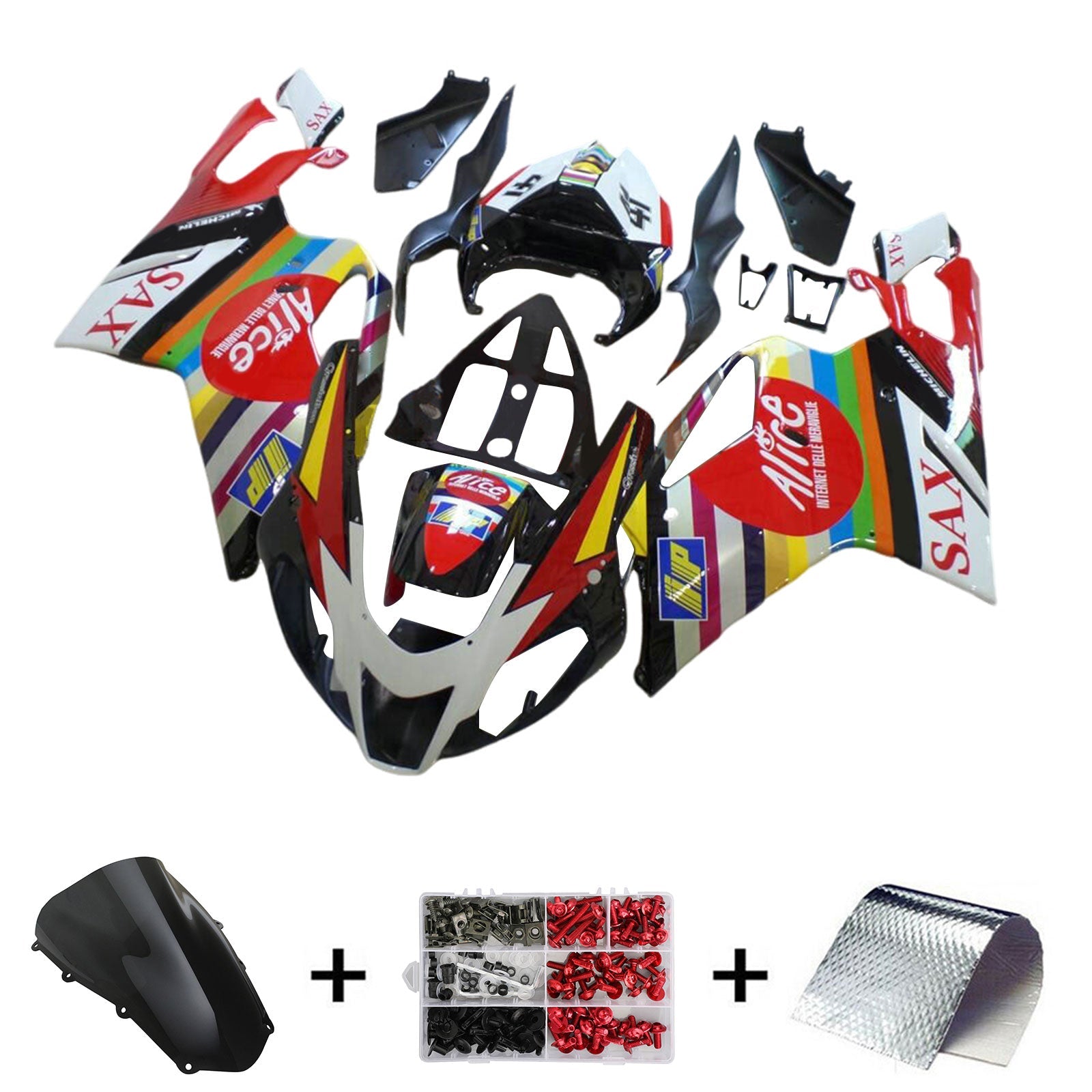 Amotopart Aprilia RSV1000 2003-2006 Kit Carénage Carrosserie Plastique