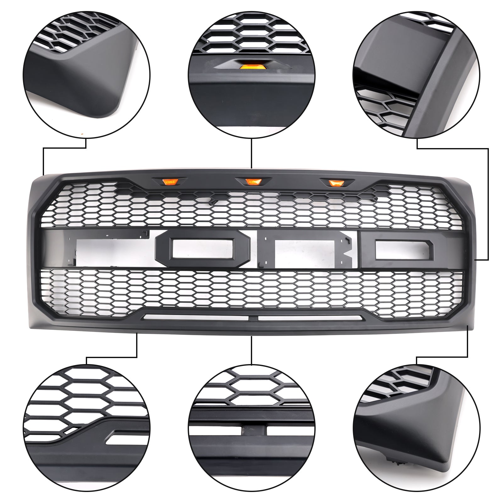 Black Calander Mate Raptor w stylu Ford F150 (2009-2014) z bursztynem LED