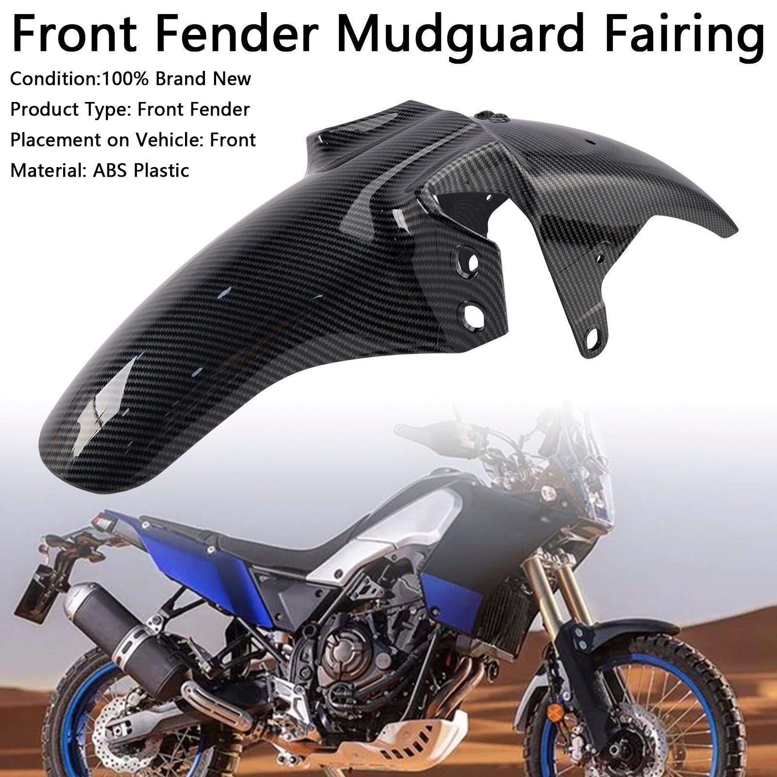 2019-2024 Yamaha Tenere 700 Carénage de garde-boue avant