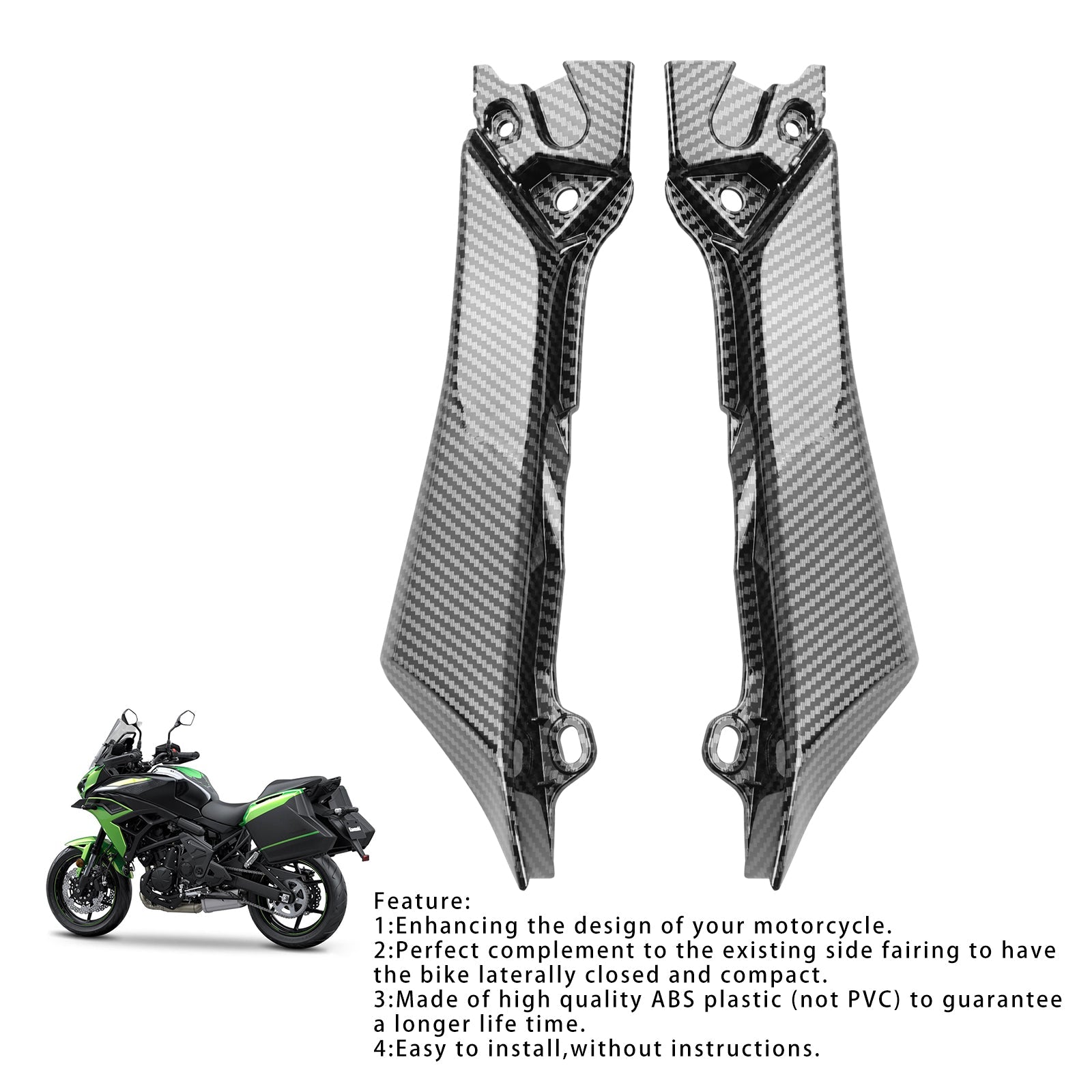 Panneau de carénage de siège latéral pour Kawasaki Versys 650 KLE650 2022-2024