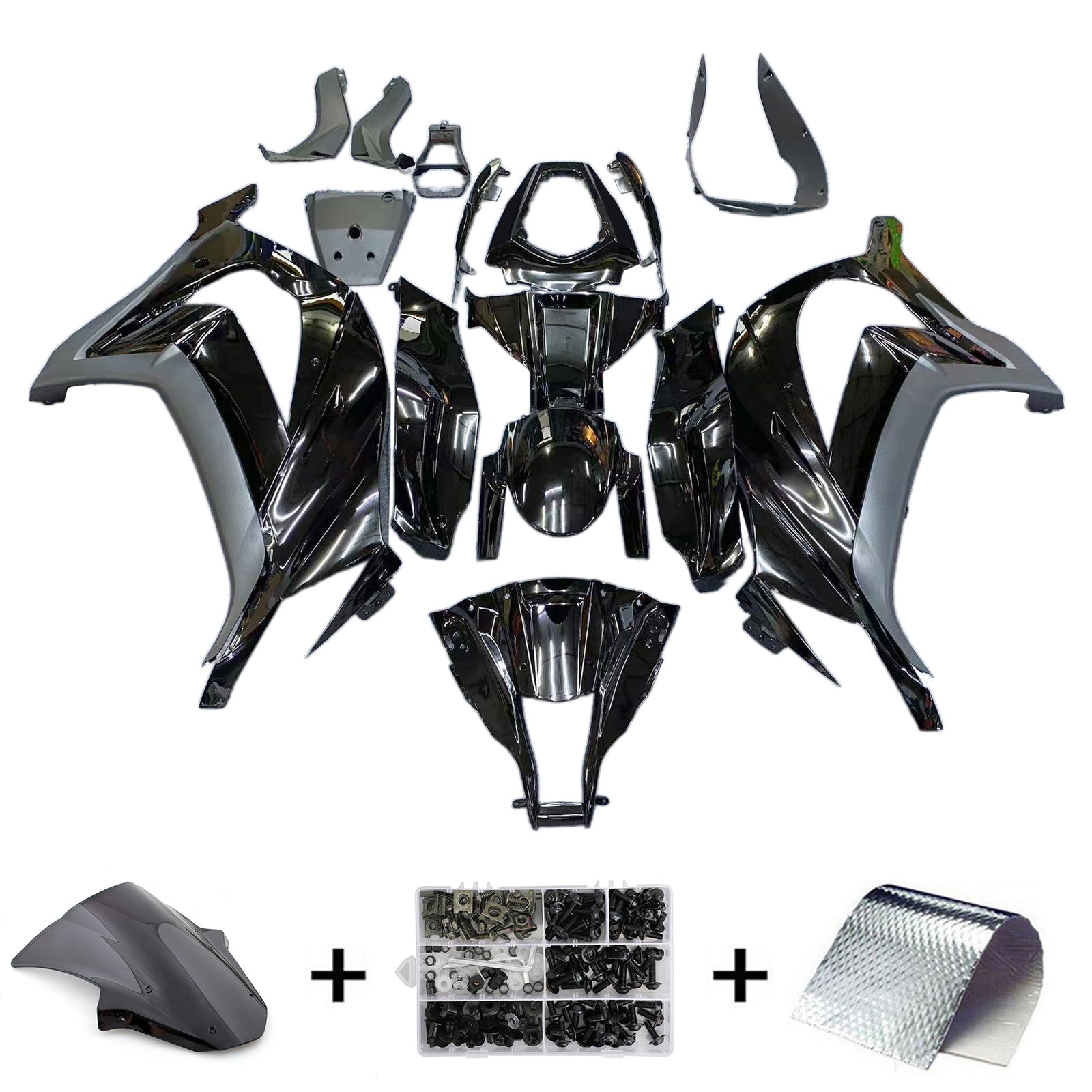 Kit de carénage par injection, carrosserie en plastique ABS, compatible avec la Kawasaki ZX10R 2011-2015
