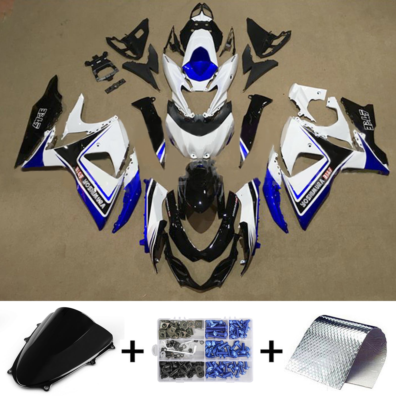 Amotopart Suzuki GSXR1000 2009-2016 K9 Kit Carénage Carrosserie Plastique ABS