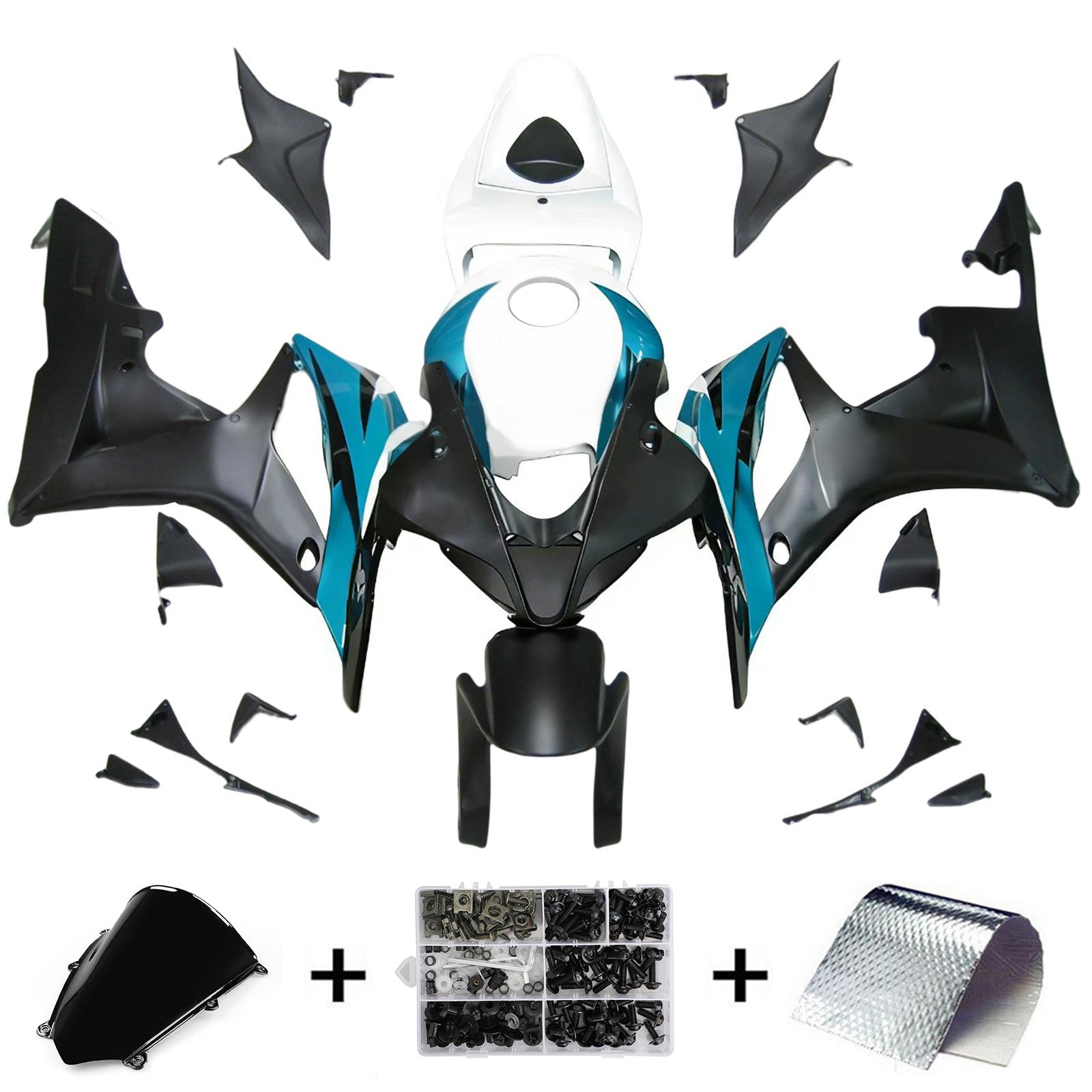Kit de carenado de inyección, carrocería de plástico ABS para Honda CBR600RR 2007-2008 F5