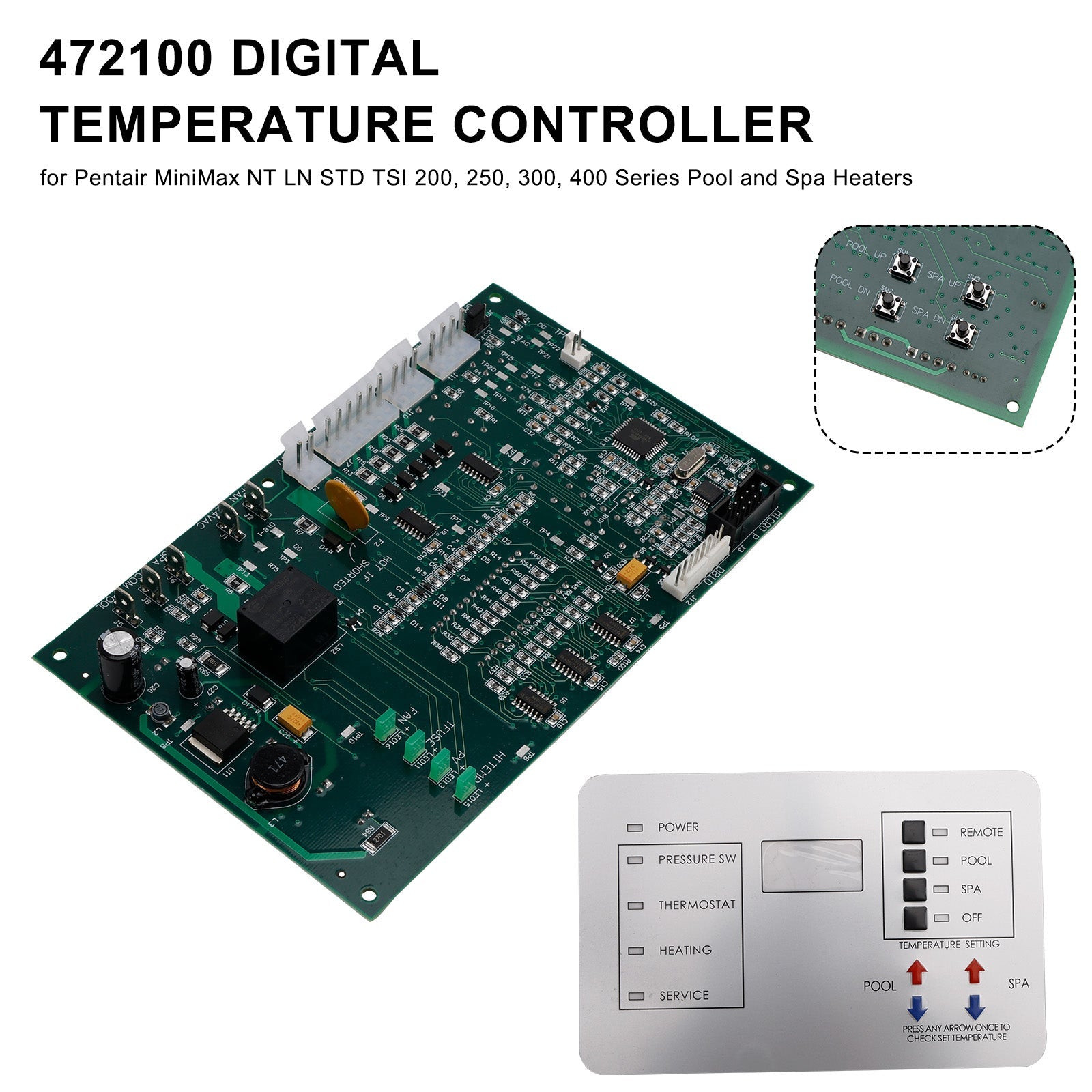 Tablero de control de temperatura digital para Pentair NT STD TSI 200 250 300 400 472100