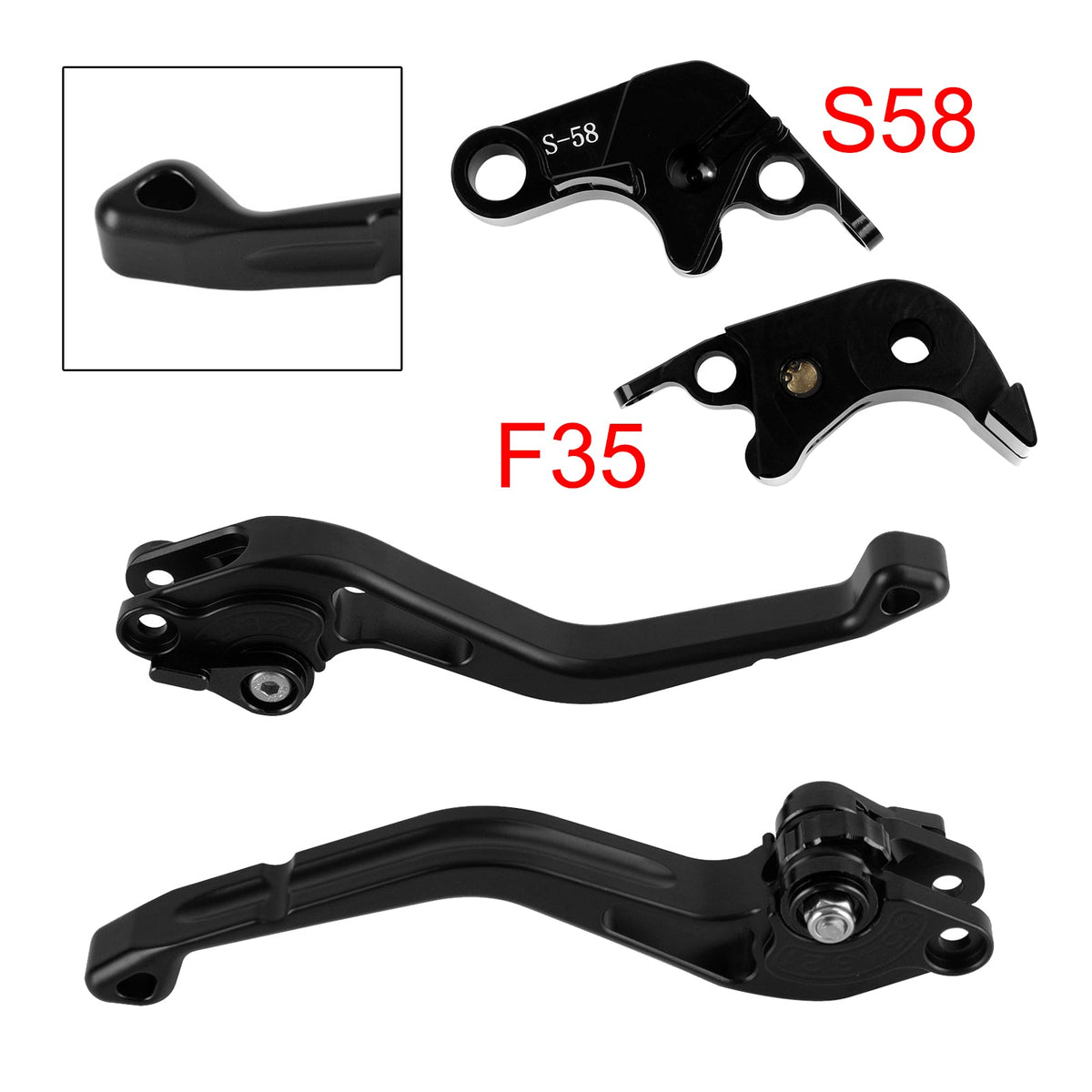 Levier de frein et d'embrayage court neuf, compatible avec Suzuki GSXR60006-10 GSX-S1000/F 2015, noir.