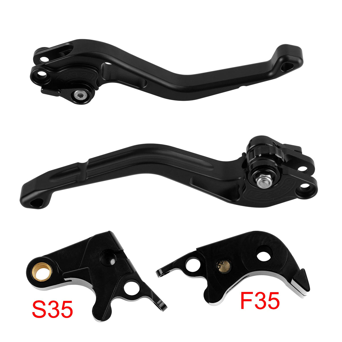 Nouveau levier de frein et d'embrayage court compatible avec Suzuki GSXR600 06-10 et GSXR1000 05-06 (noir)
