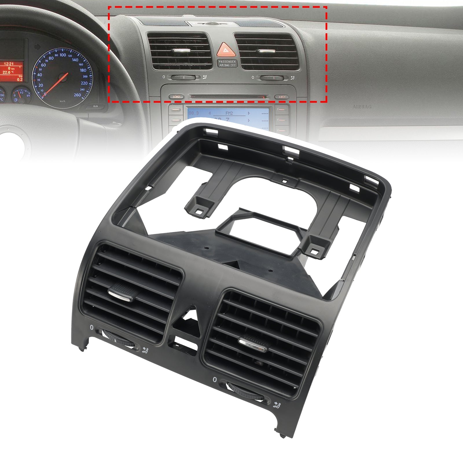 Salida de ventilación de aire central del tablero para VW Jetta MK5 2005-2009