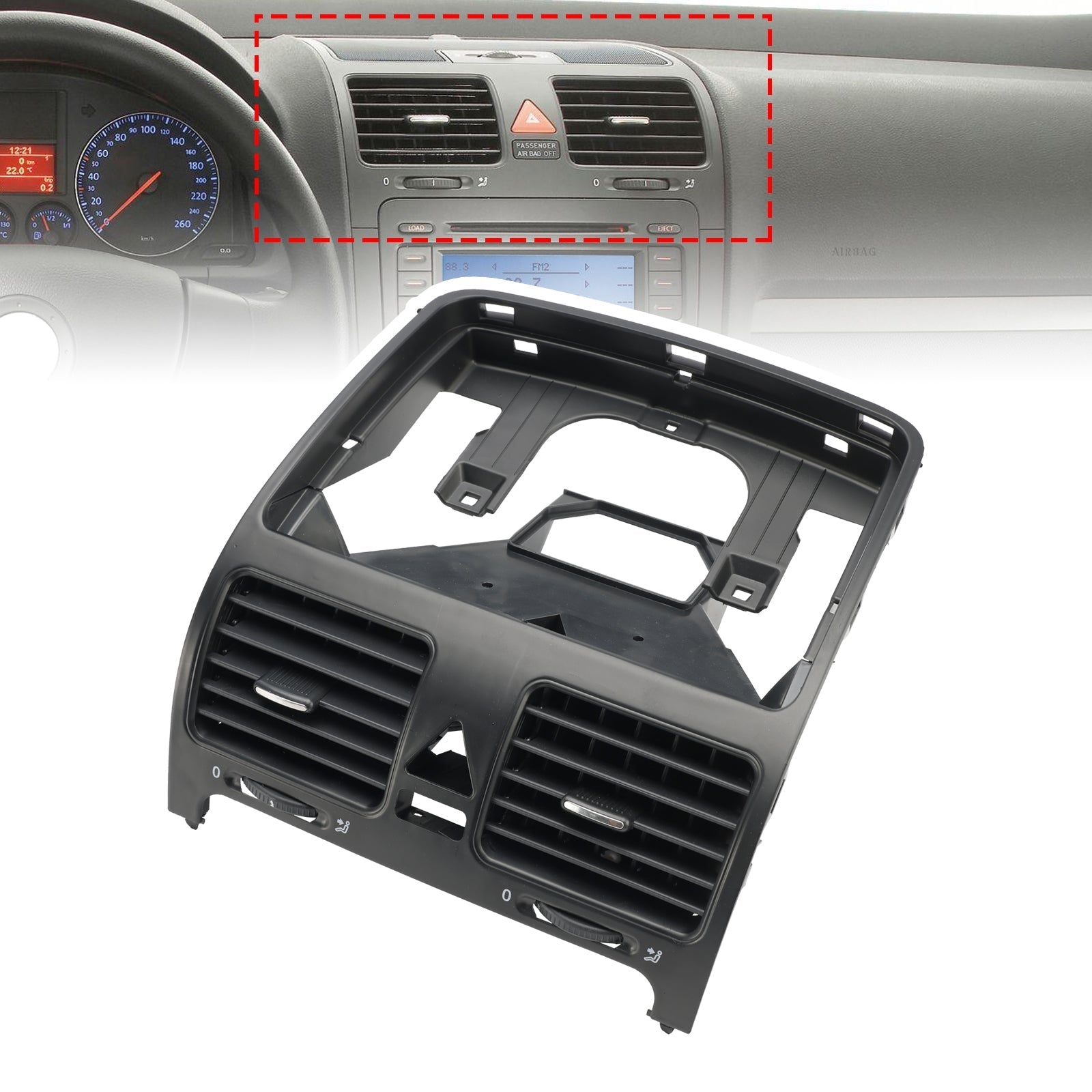 Salida de ventilación de aire del tablero central para GOLF MK5 2004-2009, 1K0819743A