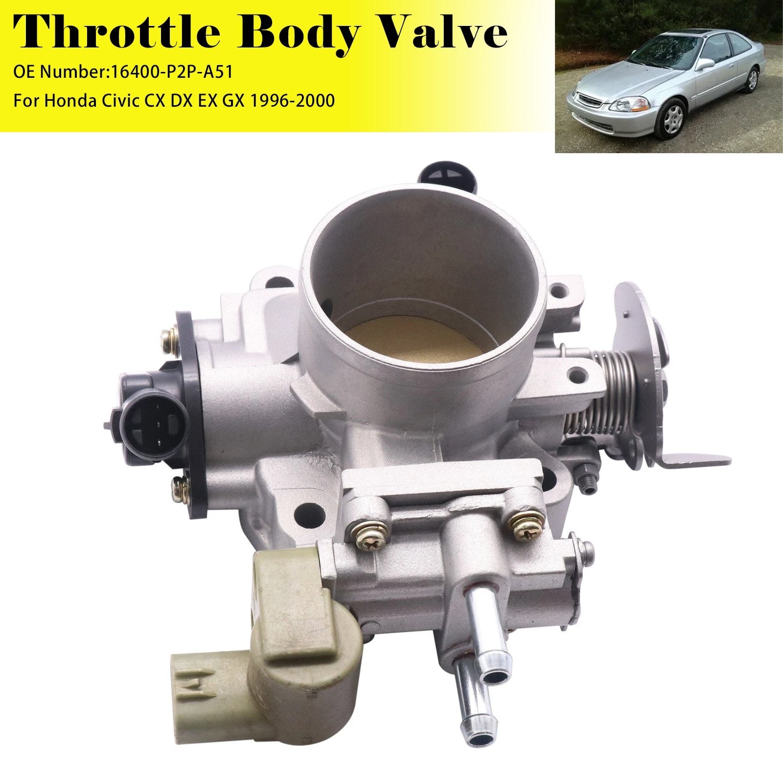 Corpo farfallato per Honda Civic CX DX EX (1996-2000) - Numero di parte : 16400-P2P-A51