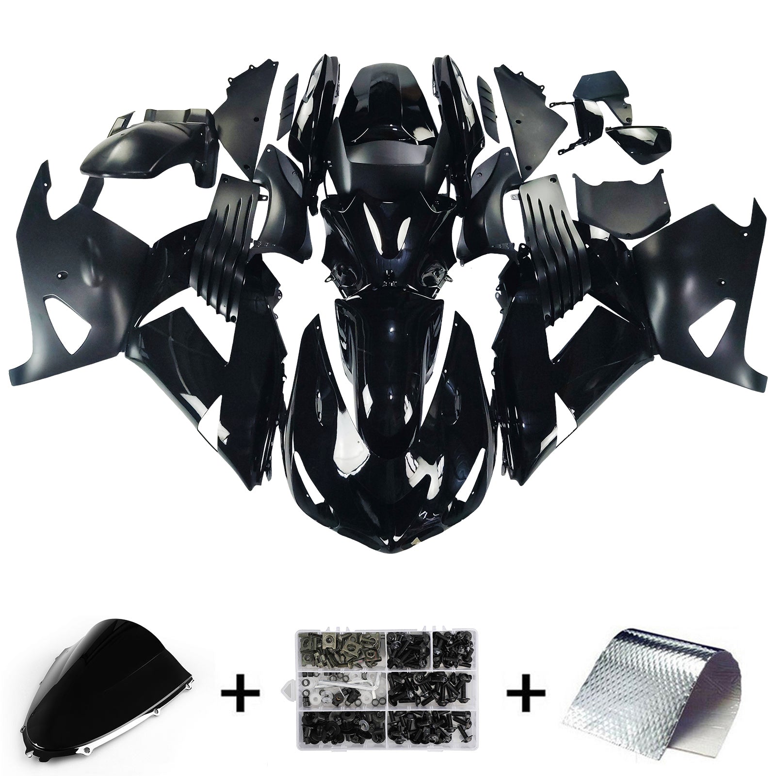 Kit de carénage par injection , carrosserie en plastique ABS Pour Kawasaki ZX14R 2006-2011