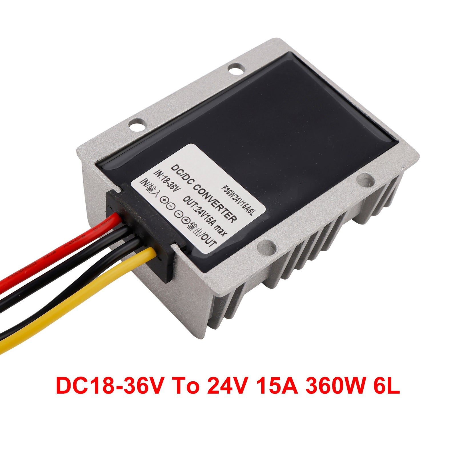 Régulateur d'alimentation de voiture étanche, stabilisateur de tension DC 18-36 V vers DC 24 V 15 A